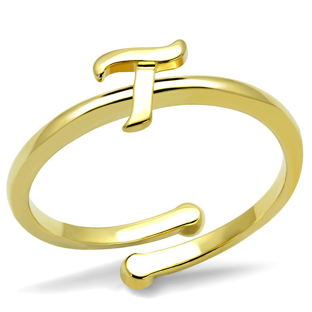 LO4018 - Flash Gold Brass Ring with No Stone-0