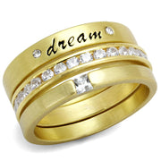 LO4114 - Gold Brass Ring with AAA Grade CZ  in Clear-0