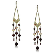 LO4186 - Antique Copper Brass Earrings with Assorted  in Multi Color-0