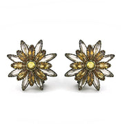 LO4200 - Antique Copper Brass Earrings with Synthetic Synthetic Glass in Multi Color-0