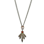 LO4216 - Antique Copper Brass Necklace with Synthetic Synthetic Glass in Champagne-0
