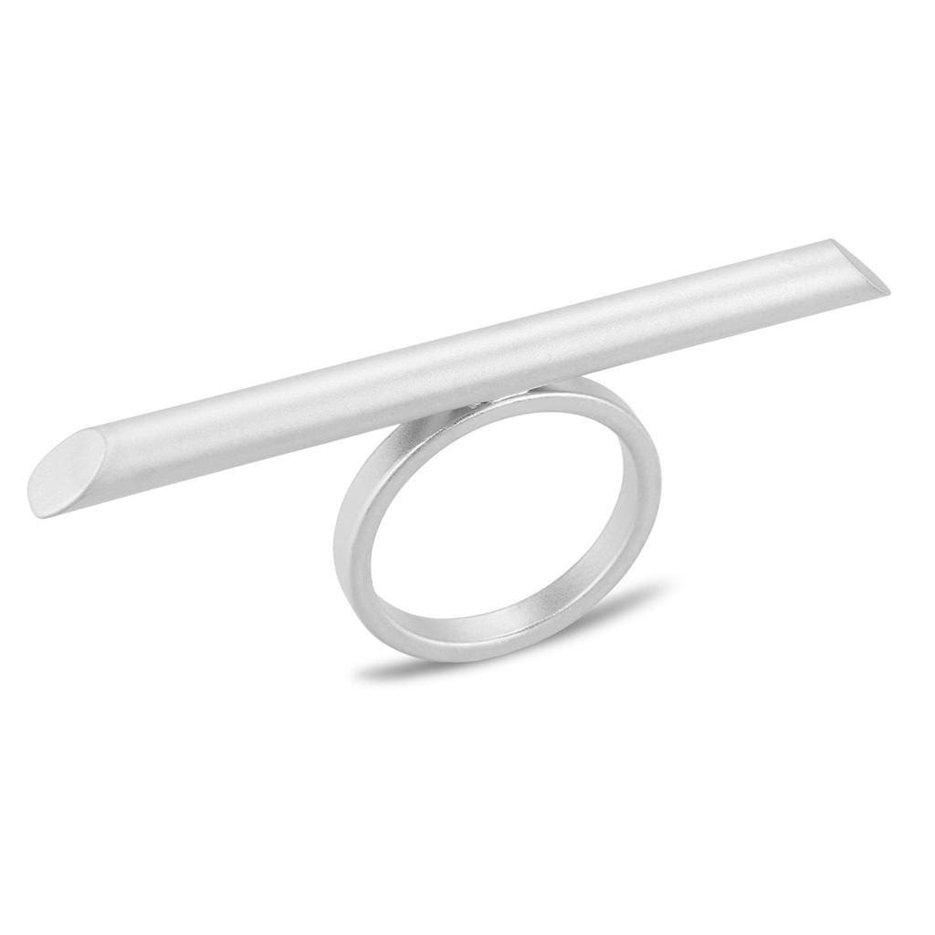 LO4260 - Matte Rhodium Brass Ring with No Stone-0