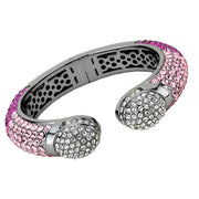 LO4293 - TIN Cobalt Black Brass Bangle with Top Grade Crystal  in Multi Color-0