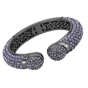 LO4312 - TIN Cobalt Black Brass Bangle with Top Grade Crystal  in Tanzanite-0