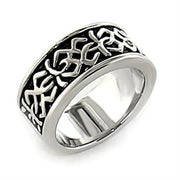 LO437 - Rhodium White Metal Ring with No Stone-0