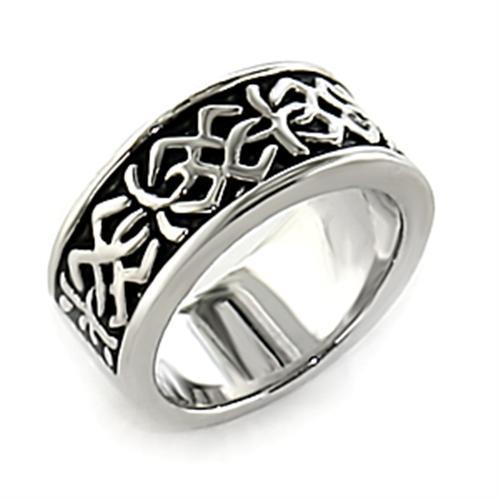 LO437 - Rhodium White Metal Ring with No Stone-0