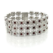 LO444 - Rhodium Brass Bracelet with Top Grade Crystal  in Siam-0