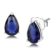 LO4672 - Rhodium 925 Sterling Silver Earrings with AAA Grade CZ  in Clear-0