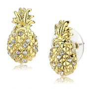 LO4677 - Gold Brass Earrings with Top Grade Crystal  in Clear-0