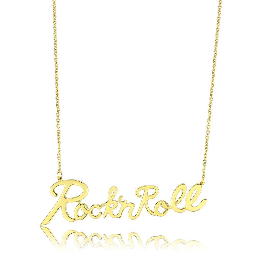 LO4689 - Flash Gold Brass Necklace with No Stone-0