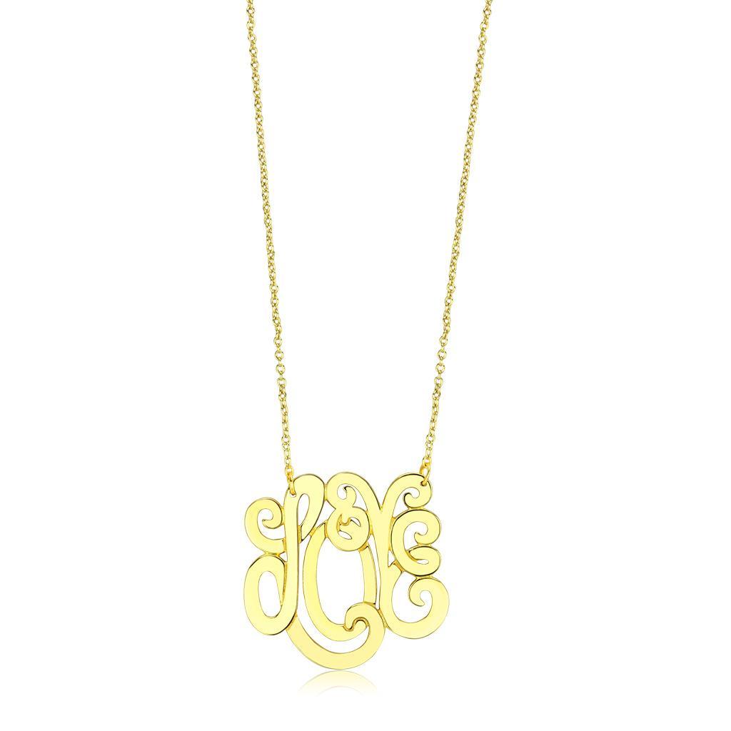 LO4690 - Rhodium Brass Necklace with No Stone-0