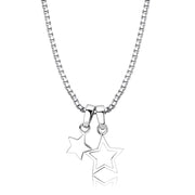 LO4701 - IP rhodium (PVD) Brass Chain Pendant with No Stone-0