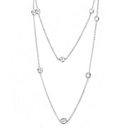 LO4704 - Rhodium Brass Necklace with AAA Grade CZ  in Clear-0