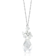 LO4711 - Rhodium Brass Chain Pendant with AAA Grade CZ  in Clear-0