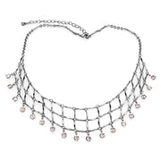LO4731 - Ruthenium White Metal Necklace with Top Grade Crystal  in Light Amethyst-0