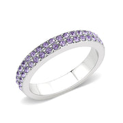 LO4761 - Rhodium Brass Ring with Top Grade Crystal in Tanzanite-0
