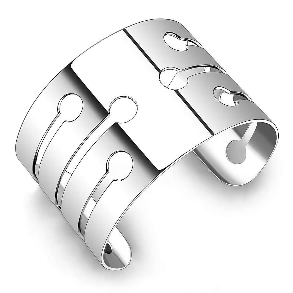 LO479 -  Stainless Steel Bangle with No Stone-0