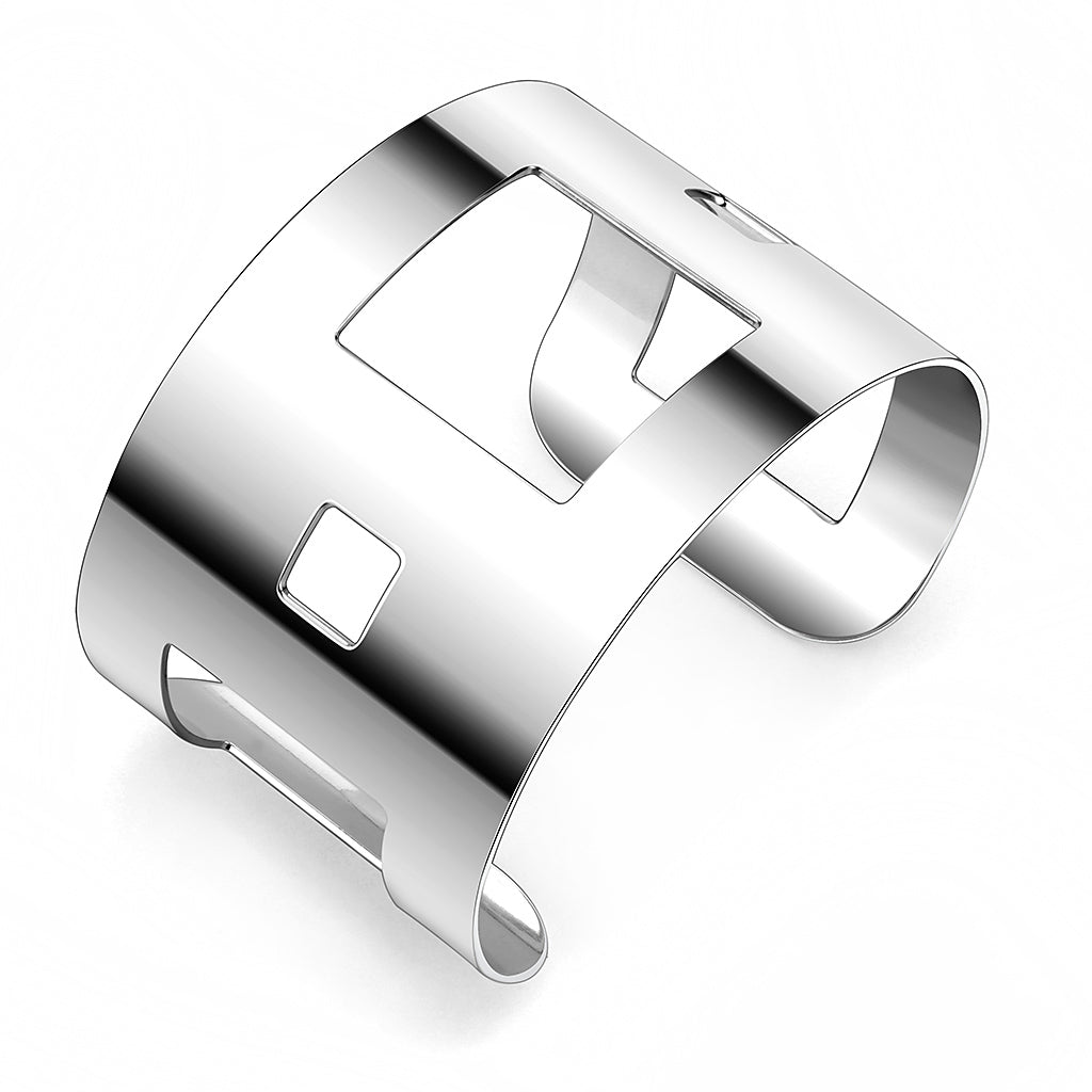 LO482 -  Stainless Steel Bangle with No Stone-0