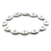 LO581 - Matte Rhodium & Rhodium Brass Bracelet with AAA Grade CZ  in Clear-0