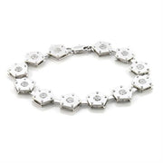 LO584 - Matte Rhodium & Rhodium Brass Bracelet with AAA Grade CZ  in Clear-0