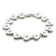 LO586 - Matte Rhodium & Rhodium Brass Bracelet with AAA Grade CZ  in Clear-0