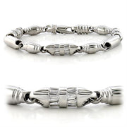 LO598 - Rhodium Brass Bracelet with AAA Grade CZ  in Clear-0