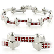 LO610 - Imitation Rhodium Brass Bracelet with Top Grade Crystal  in Siam-0