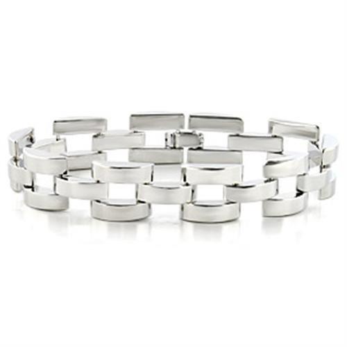 LO708 - Imitation Rhodium Brass Bracelet with No Stone-0