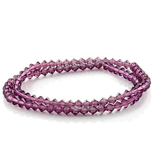 LO727 -  Stone Bracelet with Top Grade Crystal  in Amethyst-0