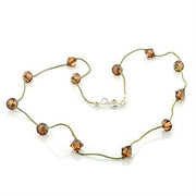 LO738 -  Brass Necklace with Top Grade Crystal  in Smoky Topaz-0