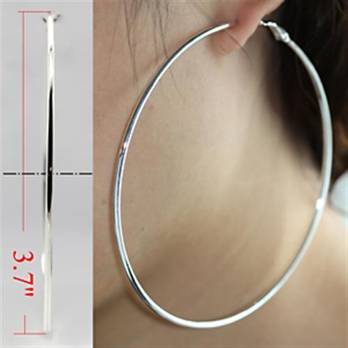 LO771 - Silver Brass Earrings with No Stone-0