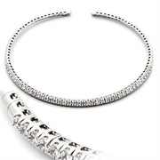 LO829 - Rhodium Brass Necklace with AAA Grade CZ  in Clear-0