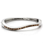 LO858 - Imitation Rhodium Brass Bangle with Top Grade Crystal  in Citrine Yellow-0