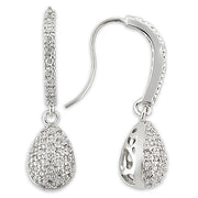 LO892 - Rhodium Brass Earrings with AAA Grade CZ  in Clear-0