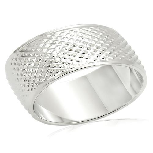 LO988 - Imitation Rhodium Brass Ring with No Stone-0