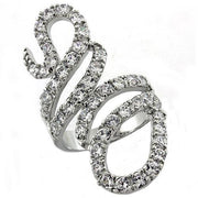 LOA1014 - Rhodium Brass Ring with AAA Grade CZ  in Clear-0