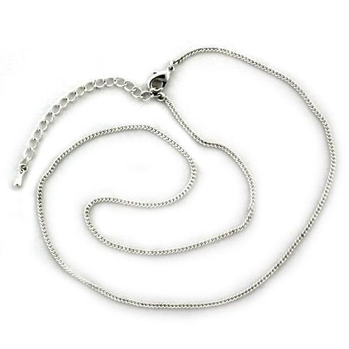 LOA1091-16+2 -  Brass Chain with No Stone Silver Plated-0