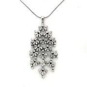 LOA1311 - Rhodium Brass Chain Pendant with AAA Grade CZ  in Clear-0