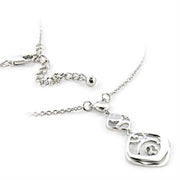 LOA150 - Rhodium Brass Chain Pendant with No Stone-0