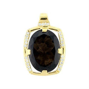 LOA373 - Gold 925 Sterling Silver Pendant with AAA Grade CZ  in Smoky Topaz-0
