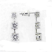 LOA379 - High-Polished 925 Sterling Silver Earrings with AAA Grade CZ  in Clear-0