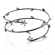 LOA454 - Ruthenium Brass Arm Loop with AAA Grade CZ  in Clear-0