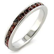 LOA509 - High-Polished 925 Sterling Silver Ring with Top Grade Crystal  in Garnet-0