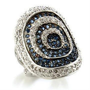 LOA575 - Rhodium + Ruthenium Brass Ring with Synthetic Spinel in Montana-0