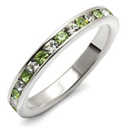 LOAS912 - High-Polished 925 Sterling Silver Ring with Top Grade Crystal  in Peridot-0