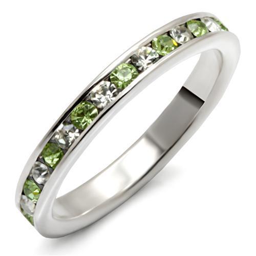 LOAS912 - High-Polished 925 Sterling Silver Ring with Top Grade Crystal  in Peridot-0
