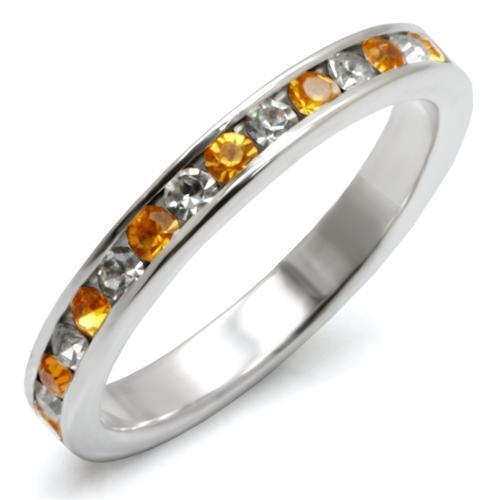 LOAS914 - High-Polished 925 Sterling Silver Ring with Top Grade Crystal  in Topaz-0