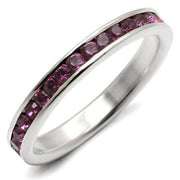 LOAS915 - High-Polished 925 Sterling Silver Ring with Top Grade Crystal  in Amethyst-0