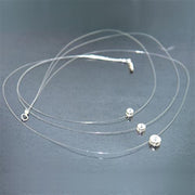 LOS002 - Silver 925 Sterling Silver Necklace with AAA Grade CZ  in Clear-0