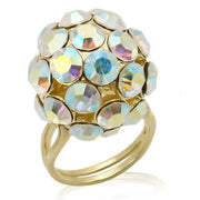 LOS189 - Gold 925 Sterling Silver Ring with Top Grade Crystal  in White-0